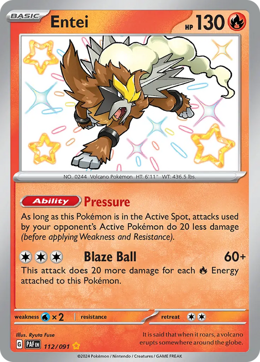 Entei - #112/091 : Paldean Fates